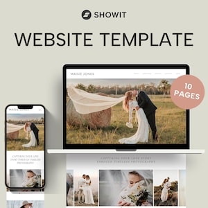 Showit Website Template for Photographers | Wedding Photography Website | Elopement Photographer | Couples Photographer| Portfolio Website