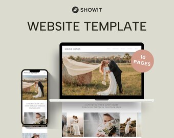 Showit Website Template for Photographers | Wedding Photography Website | Elopement Photographer | Couples Photographer| Portfolio Website