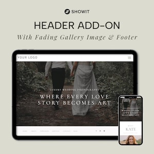 Showit Header Add-On | Website Add Ons | Showit Template | Photographer Website | Coaching Website | Customizable Designs