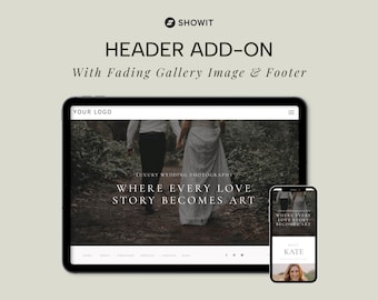 Showit Header Add-On | Website Add Ons | Showit Template | Photographer Website | Coaching Website | Customizable Designs
