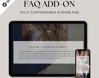 Showit FAQ Add-On | Showit Template | FAQ Add-On | Photography Website | Coaching Website | Customizable Designs | Instant Download