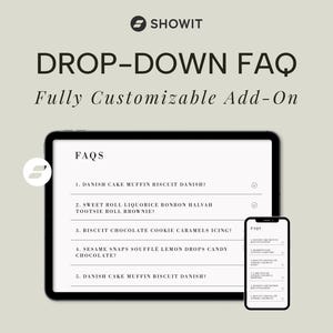 Showit FAQ Add-On | Showit Template | FAQ Add-On | Photography Website | Coaching Website | Customizable Designs | Instant Download