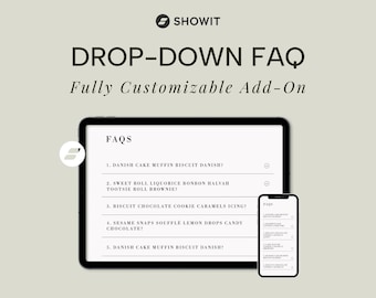 Showit FAQ Add-On | Showit Template | FAQ Add-On | Photography Website | Coaching Website | Customizable Designs | Instant Download