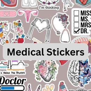 Biology & Anatomy Study Stickers | , Human Body PNGs, Science Digital Stickers Pack
