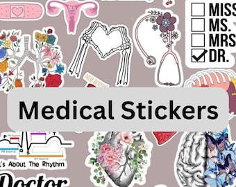 Biology & Anatomy Study Stickers | , Human Body PNGs, Science Digital Stickers Pack