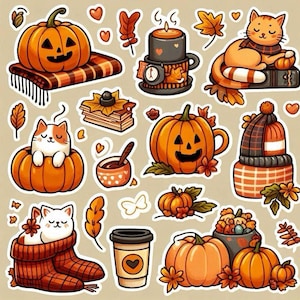 Halloween Stickers Pack: Spooky Pumpkins & Ghosts (Digital PNG)