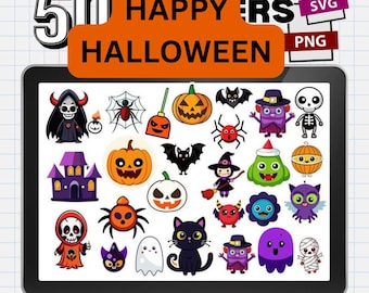Spooky Pumpkin Sticker Sheet | Cute Fall Stickers for Journal, Planner, Scrapbook, Calendar | Halloween Autumn Seasonal Stickers