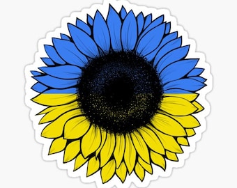 Ukrainian Car Sticker - Sunflower - Ukraine Flag Colors