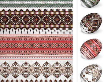 Envoltura termorretráctil para decorar 7 huevos de Pascua - Envolturas para huevos de Pascua - Pegatinas decorativas para mangas - 10 estilos diferentes - Estilo ucraniano