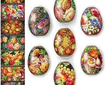 Pellicola termoretraibile per decorare 7 uova di Pasqua - Involucri per uova di Pasqua - Adesivi decorativi per maniche - 10 stili diversi - Fiori