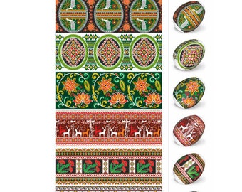 Heat Shrink Wrap - Easter Egg Wraps - Sleeve Decoration Sticker - Ukrainian Style.