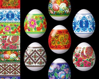 Heat Shrink Wrap - Easter Egg Wraps - Sleeve Decoration Sticker - Patterns Style (Vizerunky).