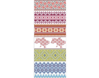 Heat Shrink Wrap - Easter Egg Wraps - Sleeve Decoration Sticker - Embroidered Style (Vyshyvanka).