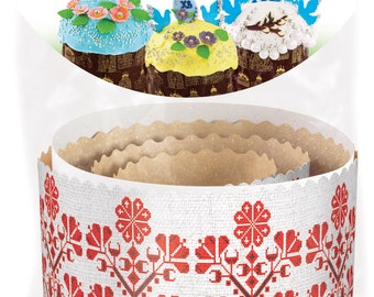 Set of 6 Easter Parchment Baking Paper Molds - Paska Panettone Cake