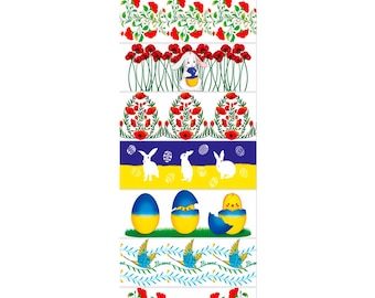 Emballage thermorétractable - Emballages d'oeufs de Pâques - Sticker décoratif pour manches - Style de Pâques ukrainien.