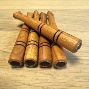 Juego de 5 boquillas de madera hechas a mano para cigarrillos comunes (orificio de carga de 3/8'')