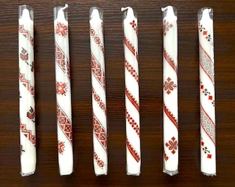Ukrainian Style Candles - for Christmas or Easter Holiday - Ukraine - Hand Made - Ball size 10&quot; long