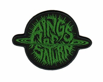 Rings Of Saturn Sew-on Patch - Planet American Technical Death Metal Band Logo