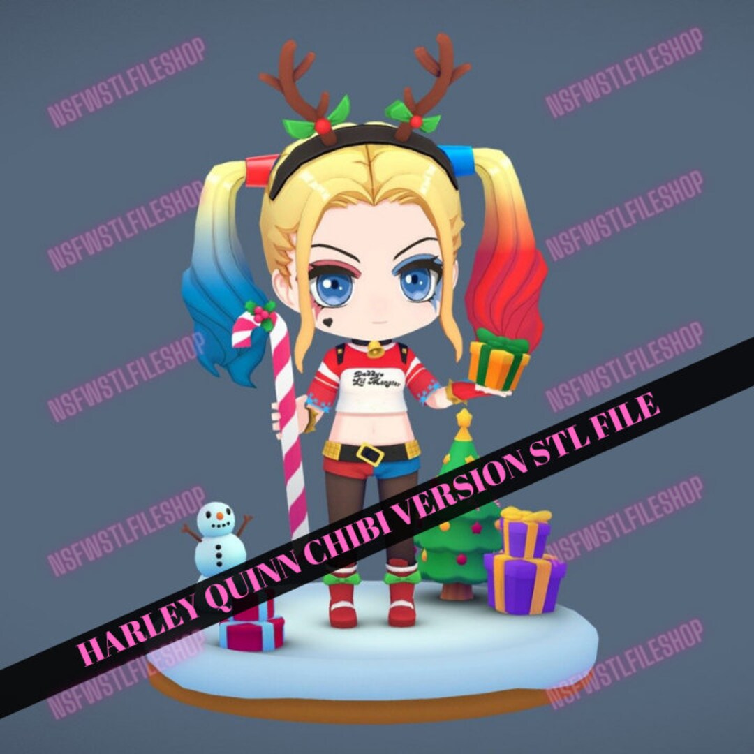 Margot Robbie Stl, Harley Quin Chibi Stl, Anime Girl STL File Cute Girl ...