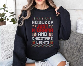 K-Drama Ugly Christmas Sweatshirt, Korean Heart Sweatshirt, KDrama Sweater, Gift for Korean Lover, Kpop Sweater, Korean Drama Addict