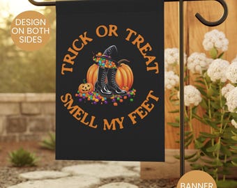 Funny Halloween Garden Flag: Pumpkin Witch, Spooky Decor
