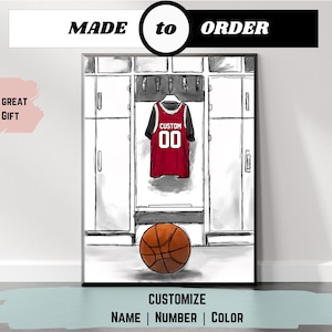 Custom Basketball Print, Basketball Jersey Print, Senior Gift,  Custom Name Jersey, Sports Prints, Toddler Room Decor Printable