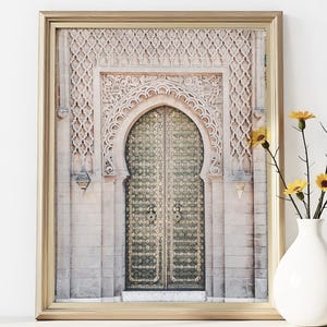 Neutral Morocco Printable Wall Art Boho Arch Doors Geometric Mosaic Architecture Print Moroccan Door Arch Print Neutral Pastel Islamic Art