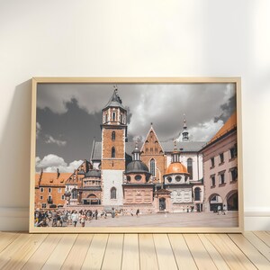 Krakow Travel Poster Wanderlust Decor Krakow Poland Print Poland Photography Real Photo Wall Art Wawel Cathedral Poster Castle Architecture