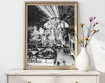 Madrid Wallart Spain Madrid Print Railway Station Industrial Poster Atocha Train Station Print Minimalist Madrid Travel Downloadable Print