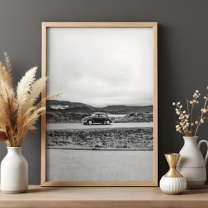 Retro VW Beetle Art Print: Black and White Photography (Digital Download)