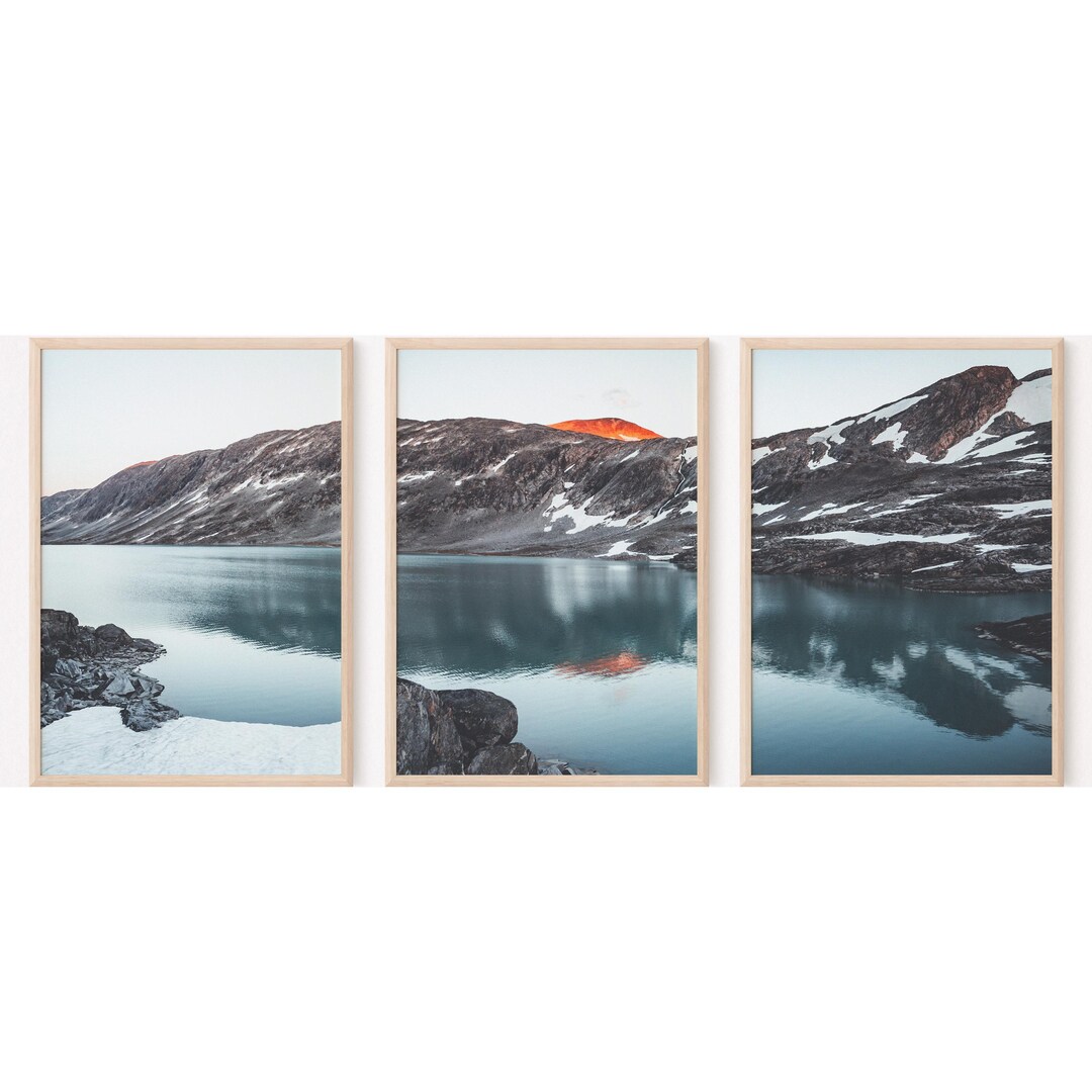 Winter Mountain Sunset Wall Art Nature Photography Set of 3 Prints ...