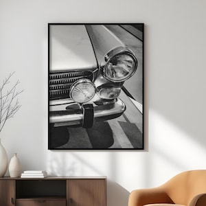 Vintage Car Art Print: Black & White Automotive Decor (Digital Download)