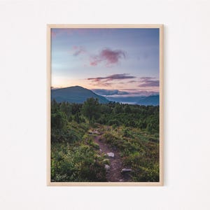 Nordic Mountain Sunset Print Photo Print Norway Landscape Wall Art Poster Instant Download Farmhouse Decor Forest Nature Wall Printable