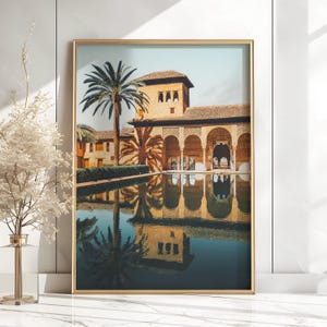 Granada Spain Print Moorish Architecture Printable Alhambra Wall Art Spain Travel Print Desert Palace Garden Islamic Architecture Poster