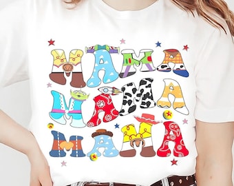 Vintage Disney Toy Story mammatröja, bekväma färger Disney Pixar t-shirt, Disney mammatröja, rolig Disney-outfit, Disney familjeresa