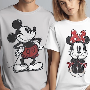 Disney Magic Kingdom Shirt, Cute Disney Mickey Mouse Pose Classic Sketch T-shirt, Birthday Gift Tee, Funny Disney Outfit, Disney Family Trip