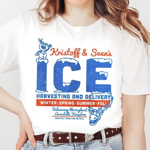 Vintage Disney Frozen Kristoff & Sven&#39;S Ice Co Shirt, Disney Elsa Princess T-shirt, Disneyland Tee, Funny Disney Outfit, Disney Family Trip