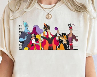 Disney Villains Shirt, Villains Characters Squad Mugshot Bad Boy Hades Scar T-shirt, Comfort Colors Tee, Magic Kingdom, Disney Family Trip
