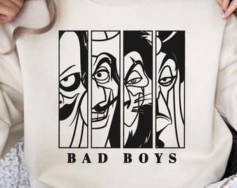 Disney Villains Bad Boys Shirt, Villain Disney World T-shirt