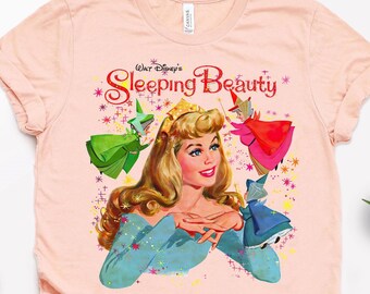 Koszulka Disney Princess „Śpiąca Królewna”, Koszulka Disney „Aurora Princess”, Koszulka „Once Upon Dream Retro”, Zabawny strój Disney, Rodzinna wycieczka Disney