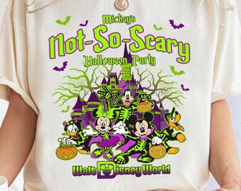 Mickey Not So Scary Halloween Party Shirt, Vintage Disney Halloween T-shirt, Halloween Family Matching Tee, Birthday Gift, Disney Trip