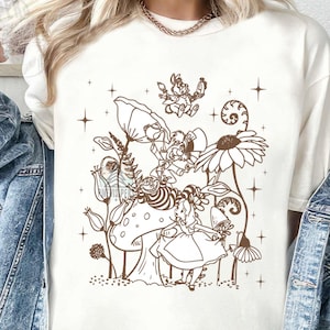 Vintage Disney Alice In Wonderland Shirt, Alice Plant Flower T-shirt, Birthday Gift Tee, Magic Kingdom Shirt, Disneyland Family Trip Shirt