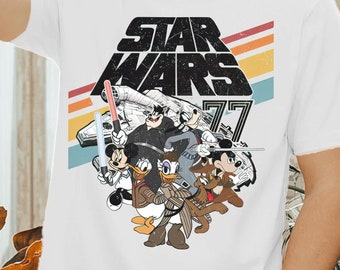 Vintage Star Wars 1977 Shirt, Disney Star Wars Mickey And Friends T-shirt, Disneyland Comfort Colors Tee, Magic Kingdom, Disney Family Trip