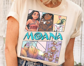 Vintage Disney Moana Shirt, Moana Princess Hei Hei und Pua Blumen T-Shirt, Comfort Colors Disneyland T-Shirt, Magic Kingdom, Disney Family Trip