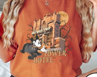 Camiseta vintage de Mickey Mouse de Halloween de Disney, camiseta de Mickey y sus amigos de la Torre del Terror, camiseta de Mickey's Not So Scary, camisetas de regalo de cumpleaños