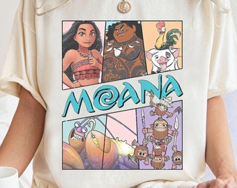 Vintage Disney Moana Shirt, Hei Hei And Pua Floral T-shirt, Moana Princess Disneyland Tee, Funny Magic Kingdom, Disney Family Trip