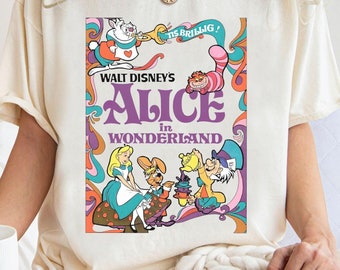 Camisa retro de Alicia en el país de las maravillas, sudadera vintage de Alicia de la princesa Disney, camiseta de aventuras de Disney en el país de las maravillas, Reino Mágico, viaje familiar