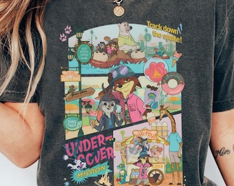 Camiseta vintage de Disney Zootopia 2, camiseta de Nick Wilde y Judy Hopps, sudadera de Zootrópolis La Serpiente, regalo para vacaciones de Disney, familia de Disneyland