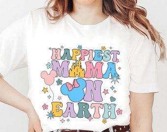 Maglietta mamma più felice della terra, maglietta mamma Minnie, t-shirt mamma Disney, maglietta mamma, maglietta mamma Minnie, regalo per la Festa della mamma, abito Disney