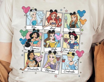 Camicia a palloncino con orecchio della Principessa Disney, T-shirt da viaggio per ragazze Disney, Maglietta Disney Idea regalo, Divertente Regno Magico, Viaggio in famiglia Disney, Regalo di compleanno